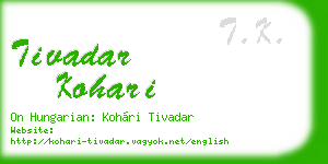 tivadar kohari business card
